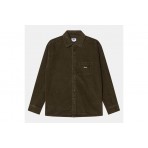 Obey Buckley Corduroy Ανδρικό Μακρυμάνικο Πουκάμισο Κυπαρισσί