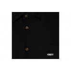Obey Pablo Denim Ανδρικό Μακρυμάνικο Πουκάμισο Τζιν Μαύρο