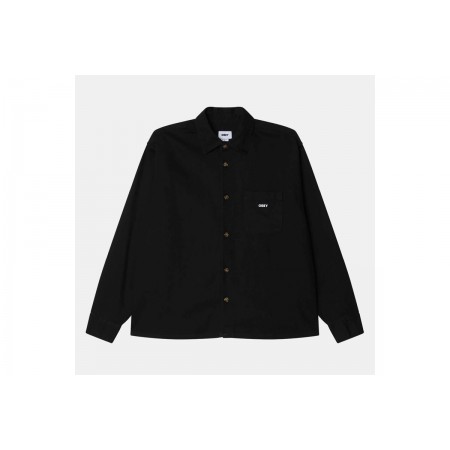 Obey Pablo Denim Ανδρικό Μακρυμάνικο Πουκάμισο Τζιν Μαύρο