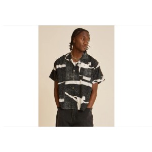 Obey Jacques Woven Πουκάμισο Κοντομάνικο Ανδρικό (181210431 BLACK MULTI)