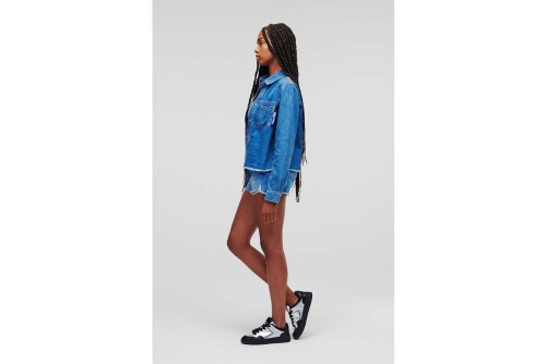 Karl Lagerfeld Cropped Denim Shirt Πουκάμισο Μακρυμάνικο Γυναικείο (235J1601 J171)