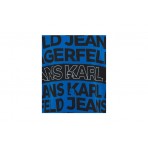 Karl Lagerfeld Γυναικεία Κοντομάνικη Μπλούζα Μπλε, Μαύρη