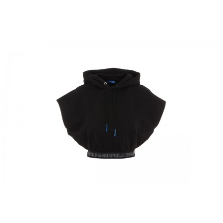 Karl Lagerfeld Cropped Sless Hoodie Κοντομάνικο Γυναικείο 
