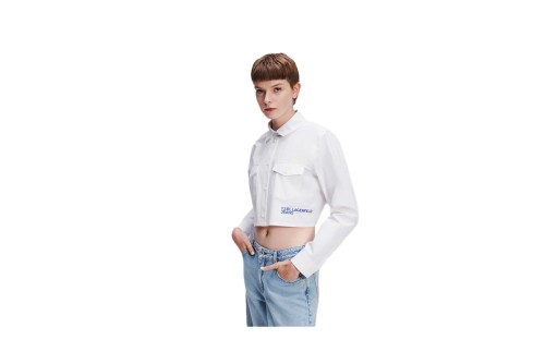 Karl Lagerfeld Cropped Logo  Πουκάμισο Μακρυμάνικο Γυναικείο (236J1605 J109)