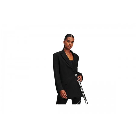 Karl Lagerfeld Logo Casual Γυναικείο Σακάκι Μαύρο