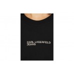 Karl Lagerfeld Γυναικεία Κοντομάνικη Μπλούζα Μαύρη