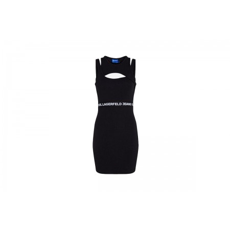 Karl Lagerfeld Γυναικείο Αμάνικο Φόρεμα Mini Μαύρο