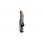 Karl Lagerfeld Slip Maxi Γυναικείο Αμάνικο Φόρεμα Μαύρο & Γκρι