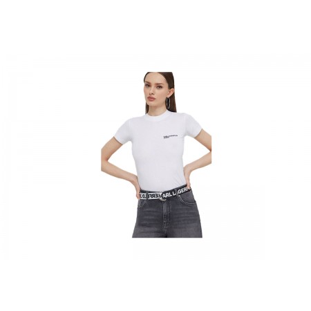 Karl Lagerfeld Slimfit Γυναικείο Κοντομάνικο T-Shirt Λευκό