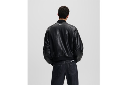 Karl Lagerfeld Cracked Pu Μπουφάν Bomber Ανδρικό (246D1501 J101)