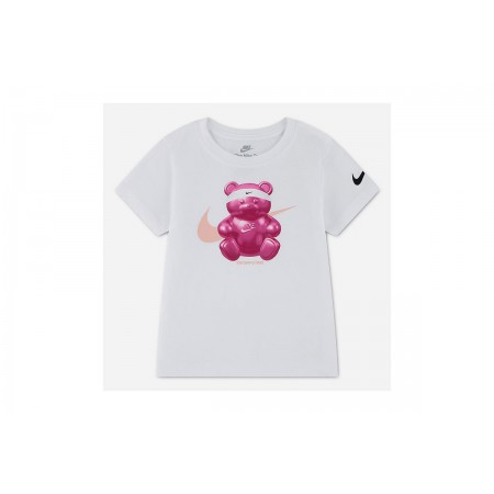 Nike Sportswear Graphic Παιδικό Κοντομάνικο T-Shirt Λευκό, Φούξια, Σομόν