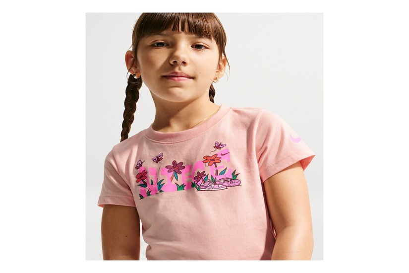 Nike Floral Jersey Παιδικό Κοντομάνικο T-Shirt Σομόν
