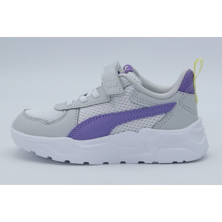 Puma Trinity Lite AC+ Βρεφικά Sneakers Γκρι Ανοιχτό, Λευκά, Μωβ