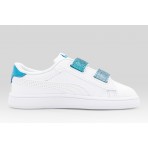 Puma Smash 3.0 L Glitter Velcro V Βρεφικά Sneakers Λευκά, Μπλε