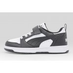 Puma Rebound V6 Low Παιδικά Sneakers Μαύρα, Λευκά