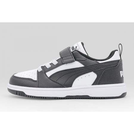Puma Rebound V6 Low Παιδικά Sneakers Μαύρα, Λευκά