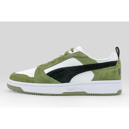 Puma Rebound V6 Low Ανδρικά Sneakers Λαδί, Μαύρα, Λευκά