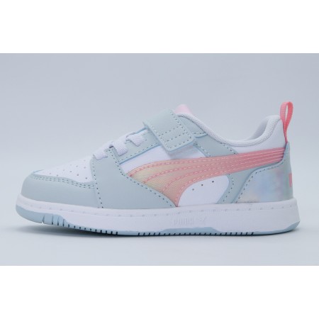 Puma Rebound V6 Lo Space Belle Sneakers Γκρι, Λευκά, Ροζ