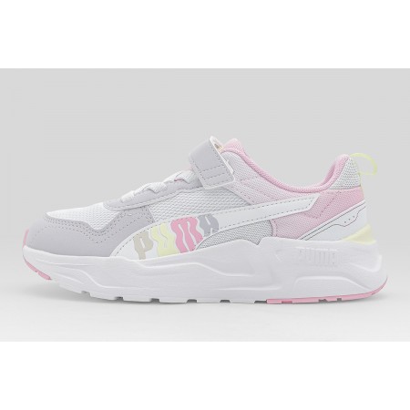 Puma Trinity 2 Παιδικά Sneakers Λευκά, Γκρι, Ροζ, Κίτρινα