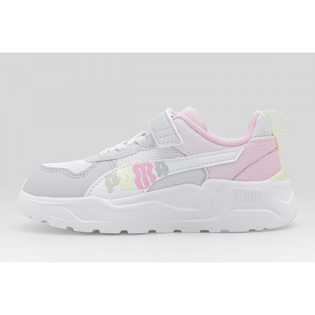 Puma Trinity 2 Βρεφικά Sneakers Λευκά, Γκρι, Ροζ, Κίτρινα