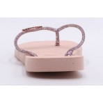 Havaianas Slim Square Logo Metallic Σαγιονάρες Ροζ, Φούξια