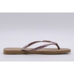 Havaianas Slim Square Logo Metallic Σαγιονάρες Καφέ