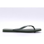 Havaianas Slim Square Logo Metallic Σαγιονάρες Χακί