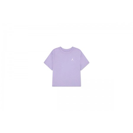 Jordan Brooklyn Essentials Embroidered Παιδικό Κοντομάνικο T-Shirt Λιλά