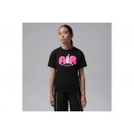 Jordan Air Bubble Graphic Παιδικό Κοντομάνικο T-Shirt Μαύρο, Φούξια, Λευκό