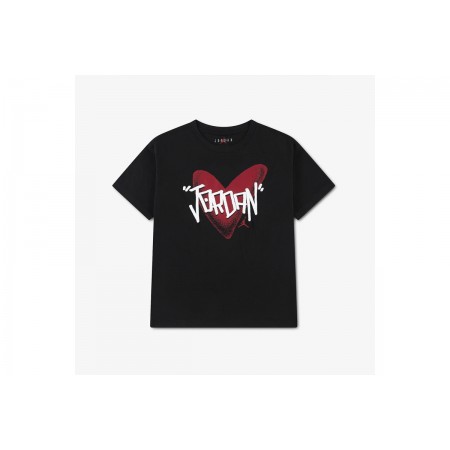 Jordan Heart Sketch Παιδικό Κοντομάνικο T-Shirt Μαύρο