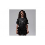 Jordan Secret Diary Jersey Παιδικό Κοντομάνικο Cropped T-Shirt Μαύρο