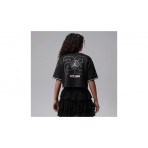 Jordan Secret Diary Jersey Παιδικό Κοντομάνικο Cropped T-Shirt Μαύρο