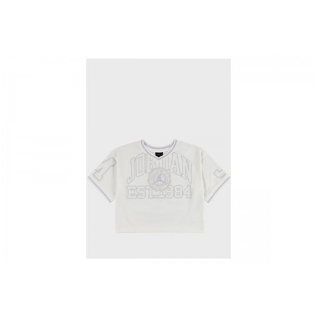 Jordan Secret Diary Jersey Παιδικό Κοντομάνικο Cropped T-Shirt Λευκό