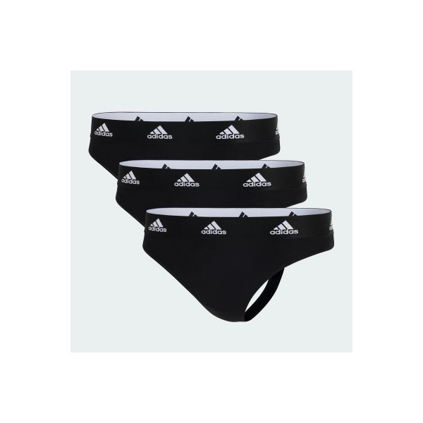 Adidas Performance Active Comfort Cotton Εσώρουχο String Γυναικείο 3-Τεμάχια (4A3P79 BLACK)