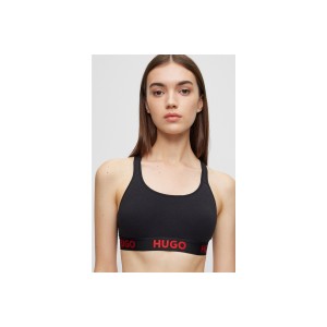 Hugo Padded Sporty Logo Cross-Back Bralette Γυναικείο (50469628 001)
