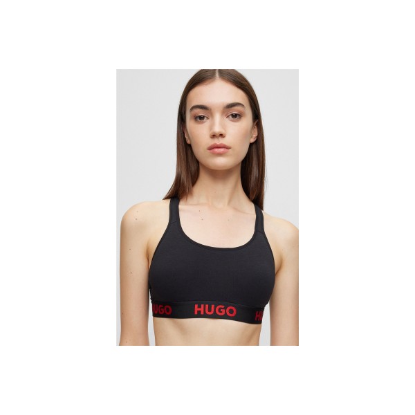 Hugo Padded Sporty Logo Cross-Back Bralette Γυναικείο (50469628 001)