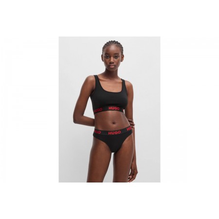 Hugo Sporty Logo Γυναικείο Bralette Μαύρο