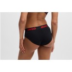 Hugo Brief Sporty Logo Γυναικείο Εσώρουχο String Μαύρο