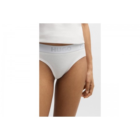 Hugo Brief Sporty Logo Γυναικείο Εσώρουχο String Λευκό