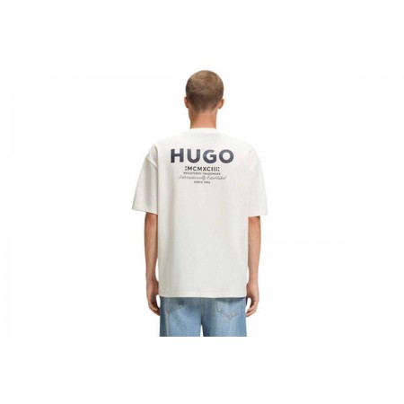 Hugo Nalono Ανδρικό Κοντομάνικο T-Shirt Εκρού