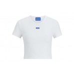 Hugo Boss Baby B Γυναικεία Κοντομάνικη Crop Top Μπλούζα Λευκή