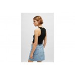 Hugo Baby Crop Top Γυναικείο Αμάνικο Crop Top Μαύρο