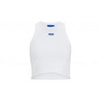 Hugo Baby Crop Top Γυναικείο Αμάνικο Crop Top Λευκό