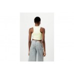Hugo Baby Γυναικείο Αμάνικο Crop Top Κίτρινο