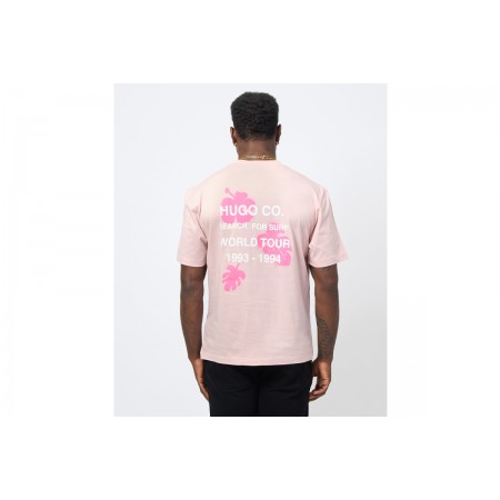 Hugo Nodiwop Ανδρικό Κοντομάνικο T-Shirt Ροζ