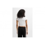 Hugo Dome Γυναικείο Κοντομάνικο Cropped T-Shirt Λευκό