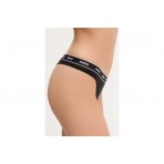 Hugo Thong Stripe Γυναικείο Εσώρουχο String Μαύρο