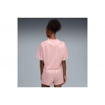 Puma League Γυναικείο Κοντομάνικο Cropped T-Shirt Ροζ