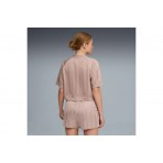 Puma League Γυναικείο Κοντομάνικο Cropped T-Shirt Σάπιο Μήλο