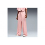Puma League Wide Leg Γυναικείο Παντελόνι Φόρμας Ροζ